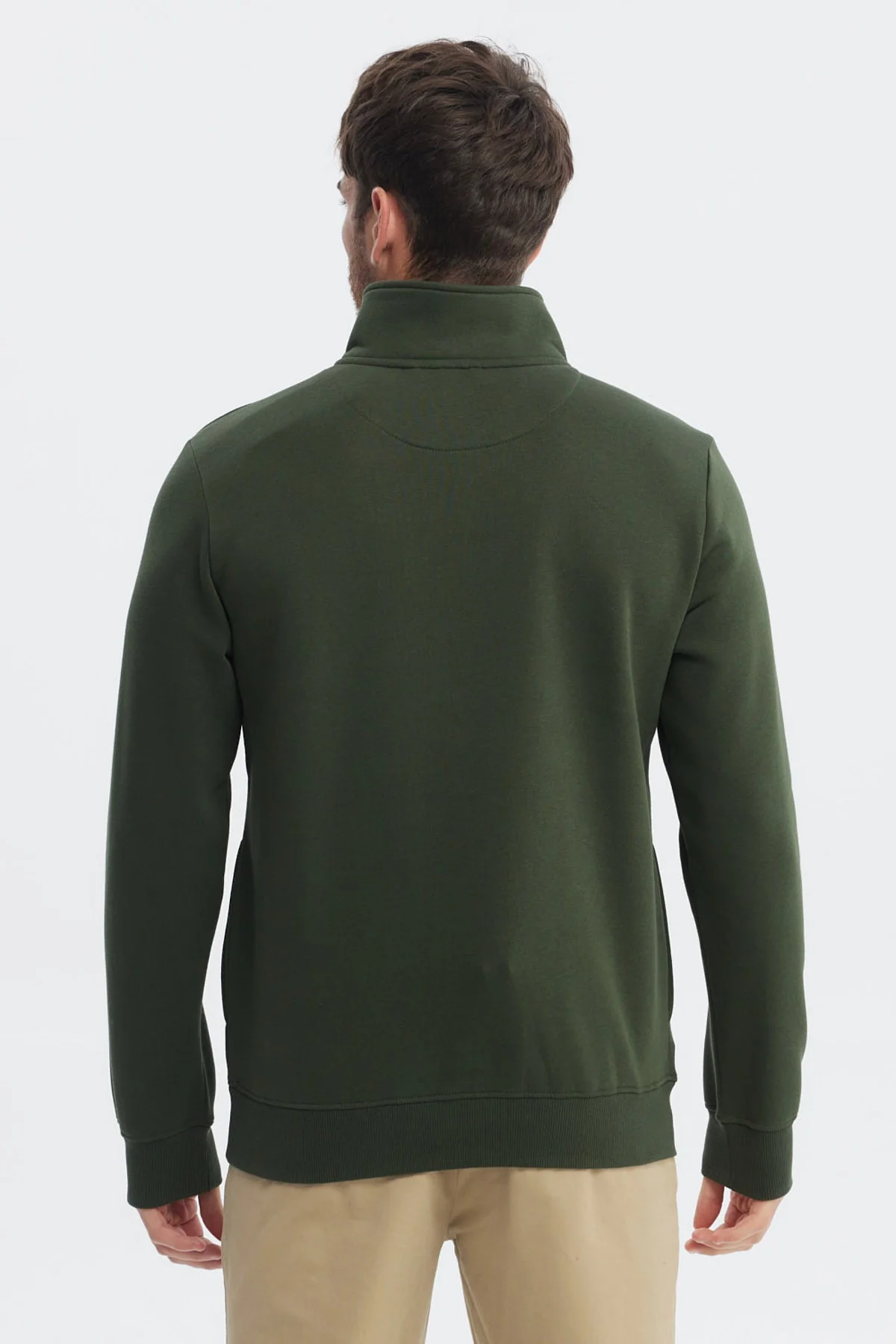 Polerón Hombre Slim Half Zipper Verde - Image 3