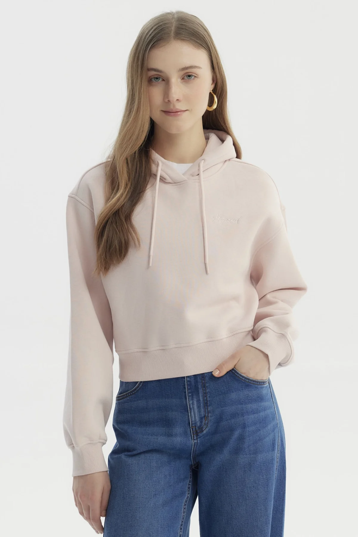 Polerón Mujer Canguro Print Rosado