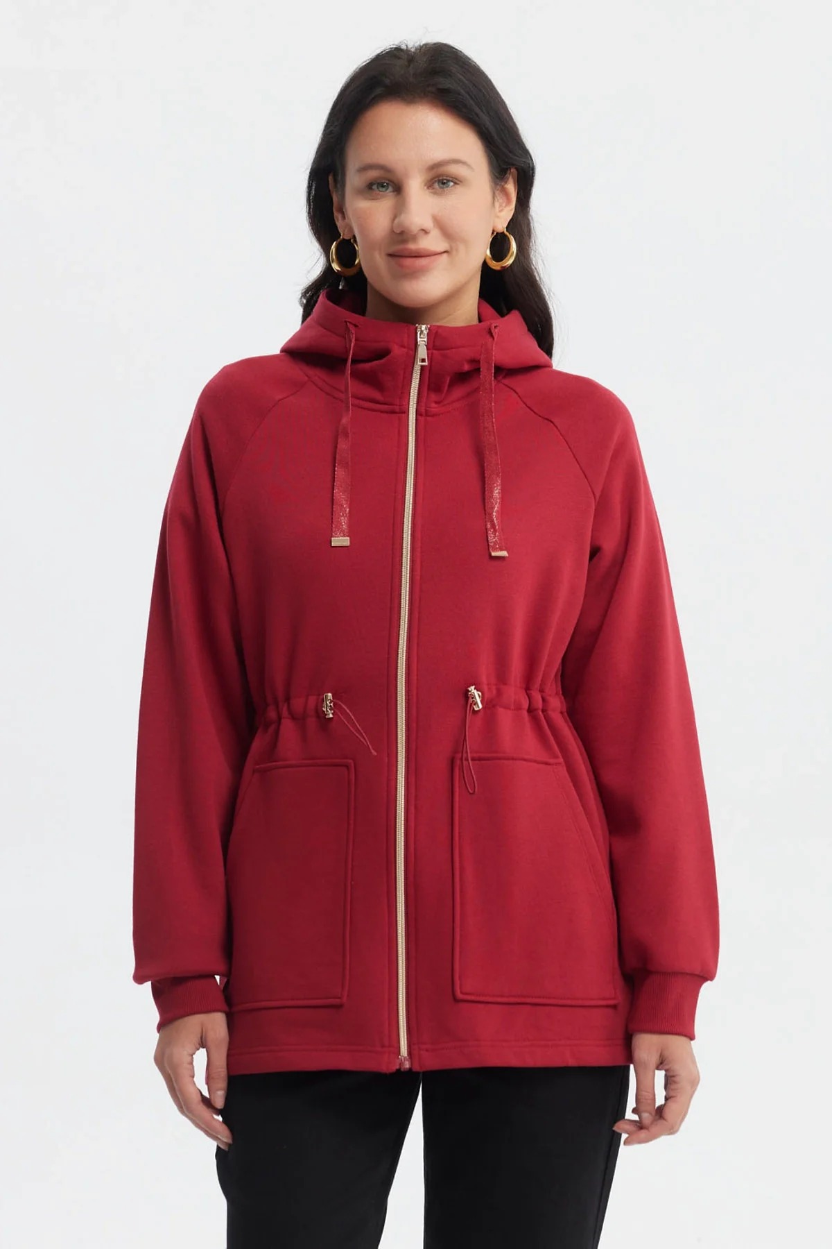 Polerón Mujer Cintura Ajustable Rojo
