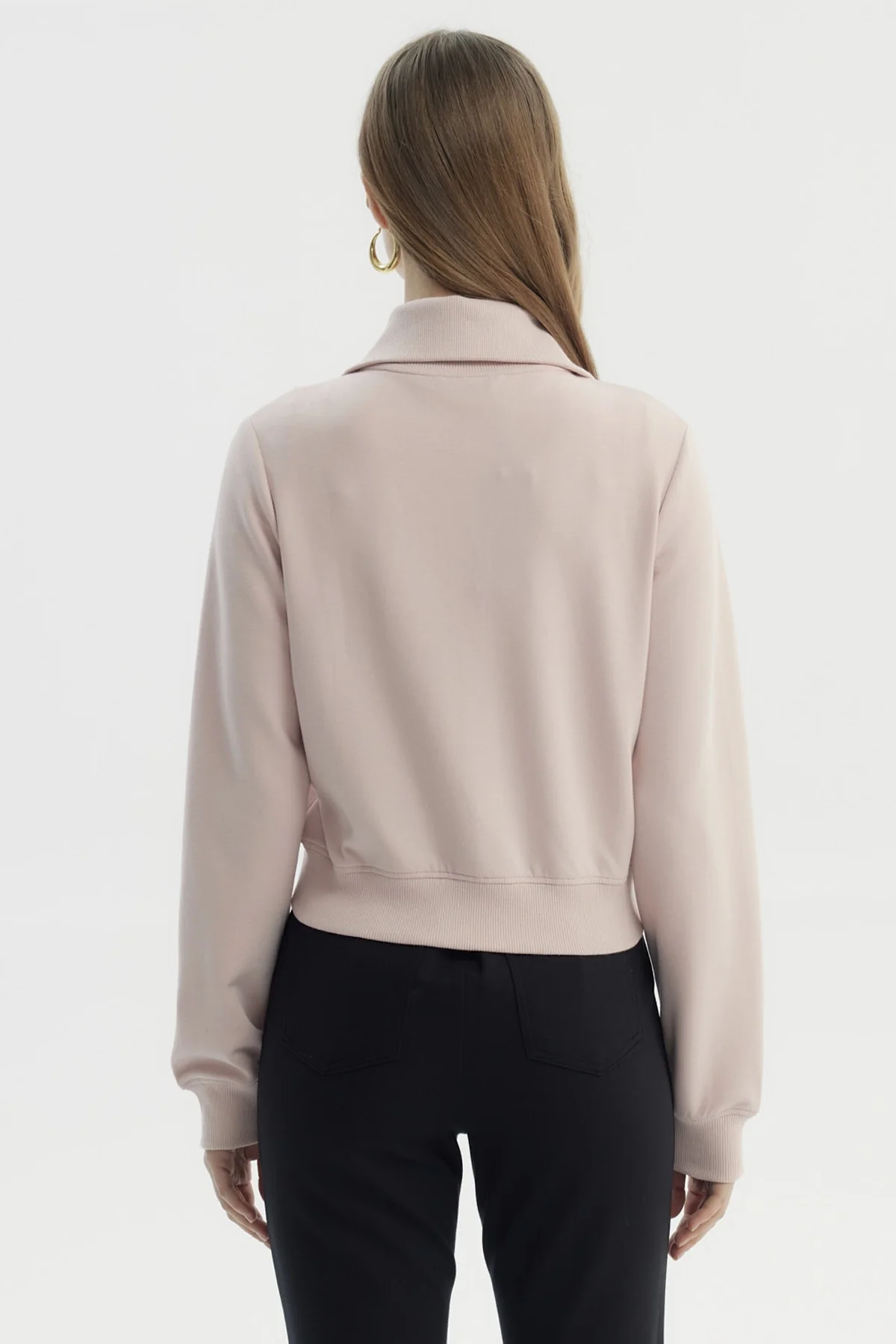 Polerón Mujer Cuello Alto Full Zipper Rosado - Image 3