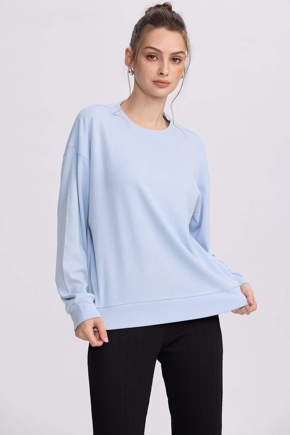 Polerón Mujer Holgado Celeste - Image 2