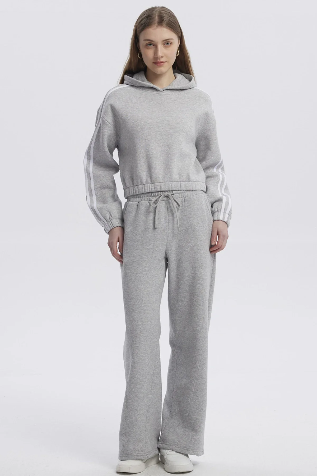 Polerón Mujer Liso Gris Melange - Image 4