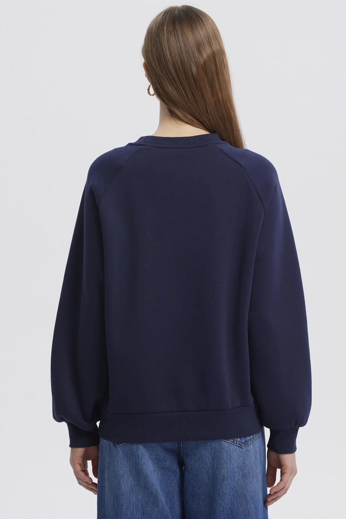 Polerón Mujer Oversize Print Azul Oscuro - Image 3