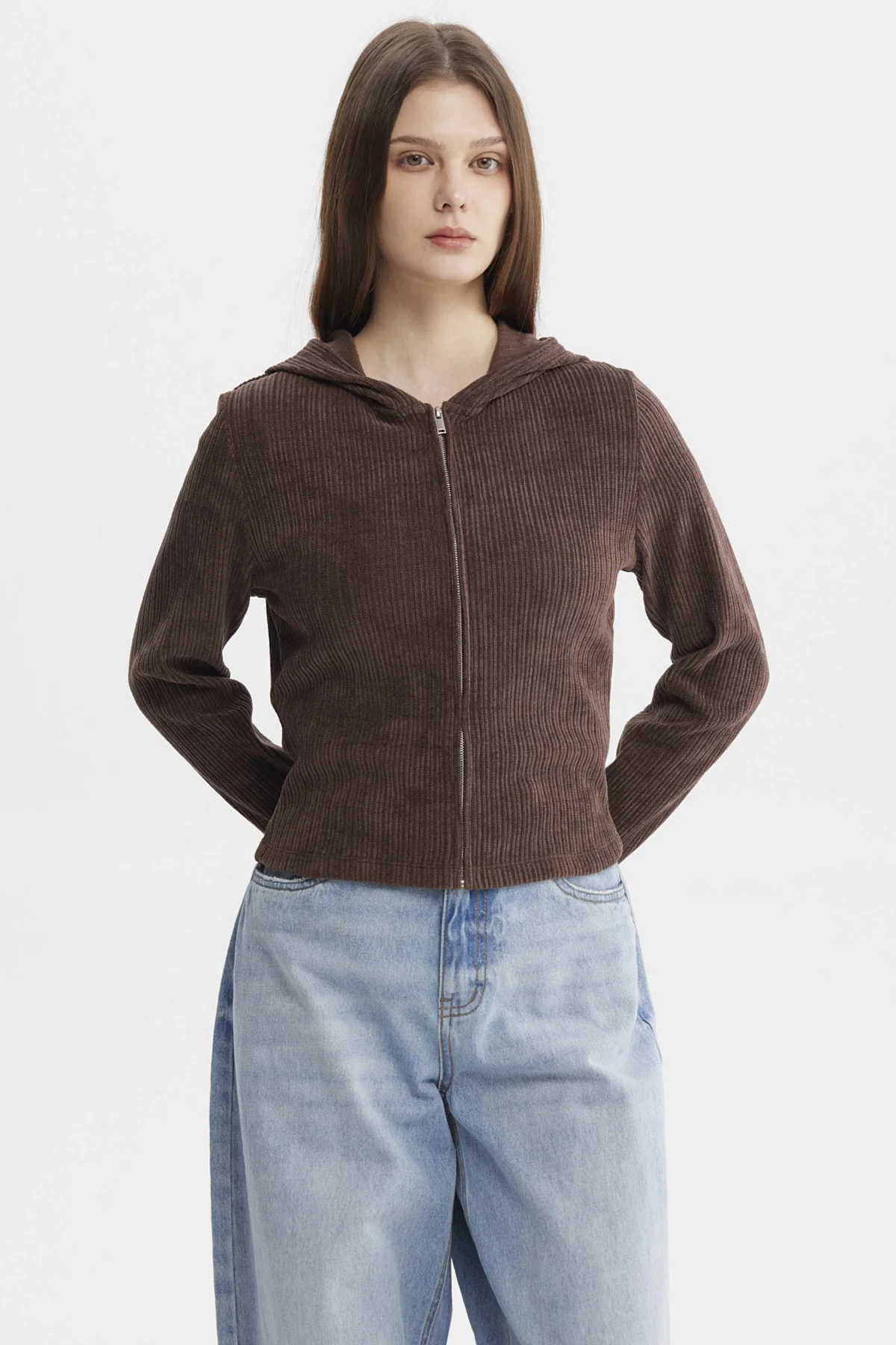 Polerón Mujer Slim Café Oscuro