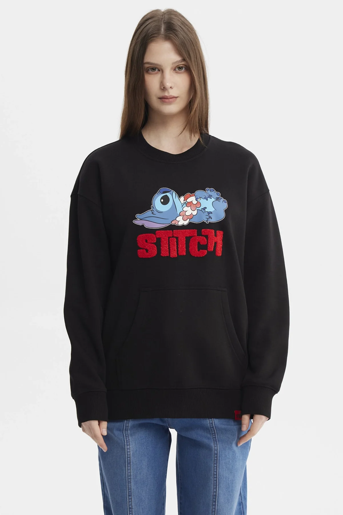 Polerón Mujer Stitch Negro
