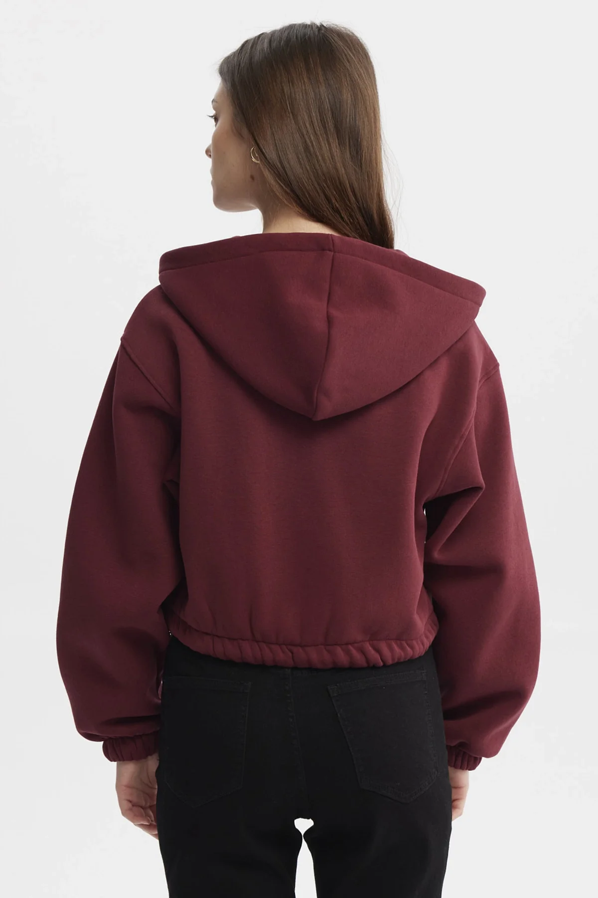 Polerón Mujer Zipper Crop Rojo - Image 3