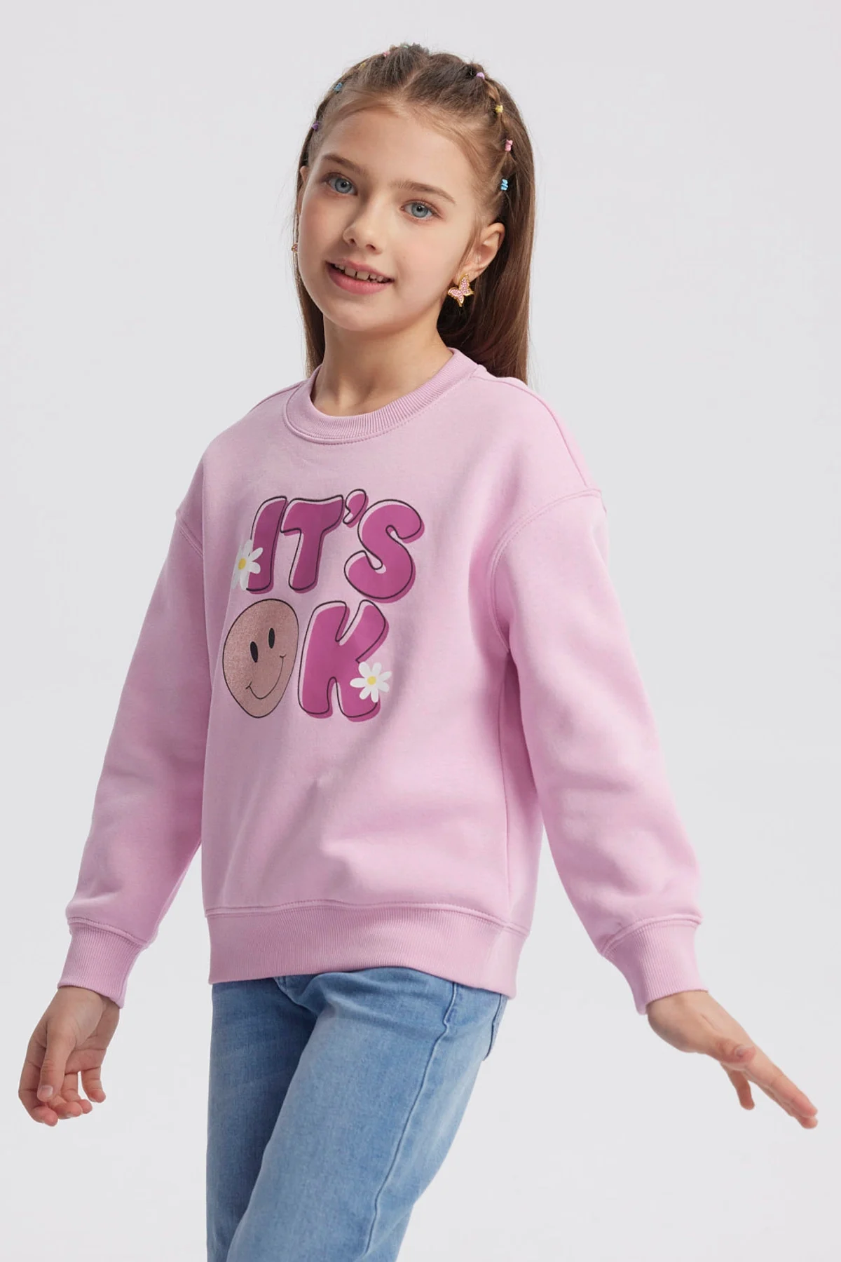 Polerón Niña Básico Print Rosado - Image 2