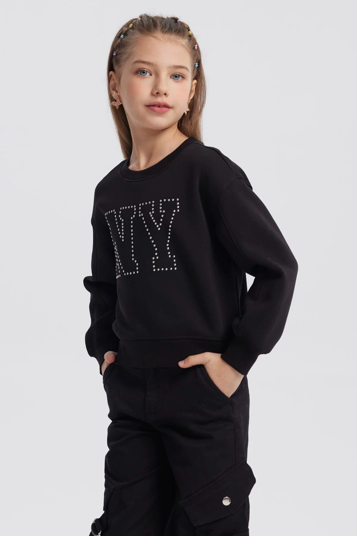 Polerón Niña Strass Negro - Image 2