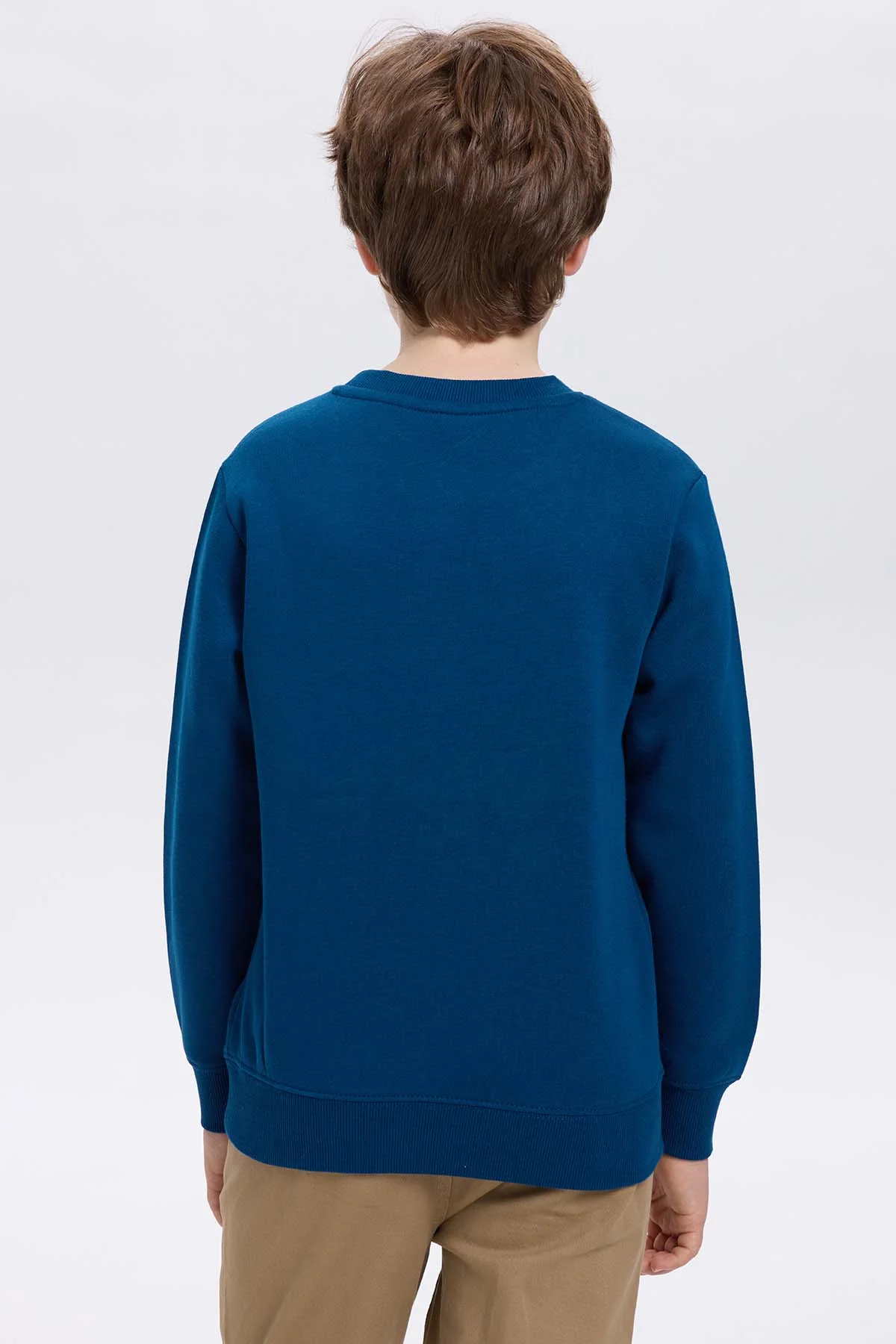 Polerón Niño Básico Print Azul Petroleo - Image 3
