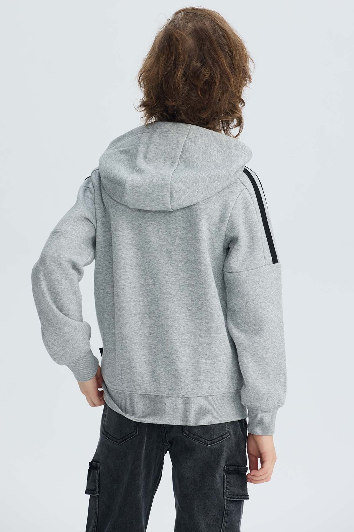 Polerón Niño Básico Print Gris Melange - Image 3