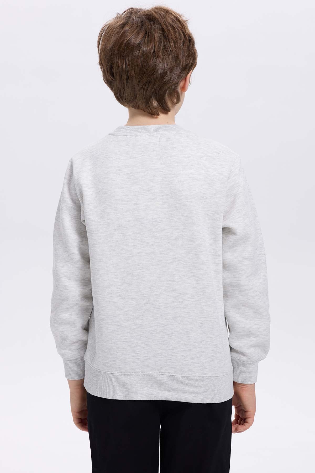 Polerón Niño Básico Print Gris Melange Claro - Image 3
