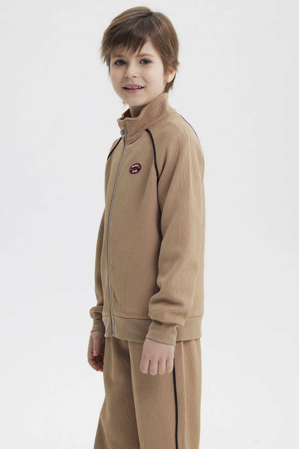 Polerón Niño Cuello Con Cierre Kaki - Image 2
