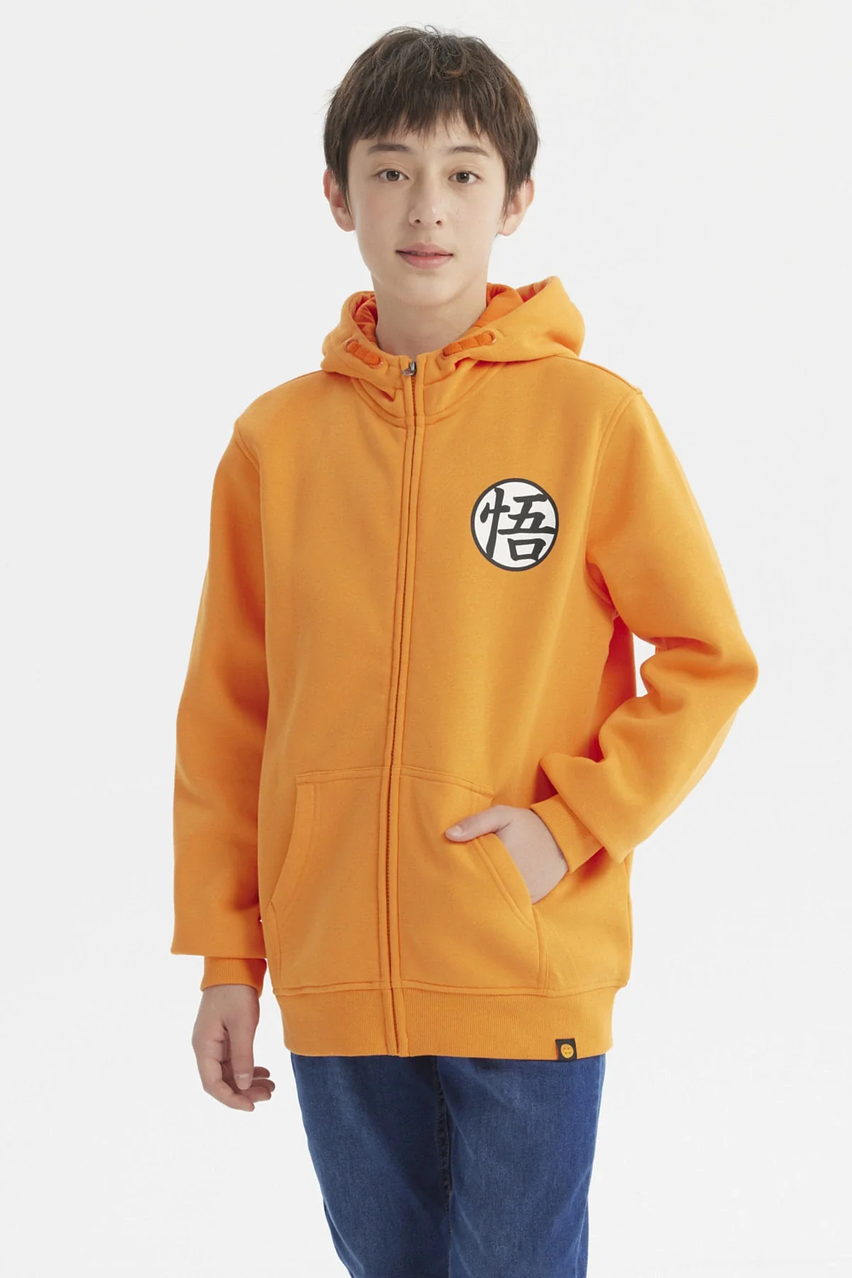 Polerón Niño Full Zipper Naranjo
