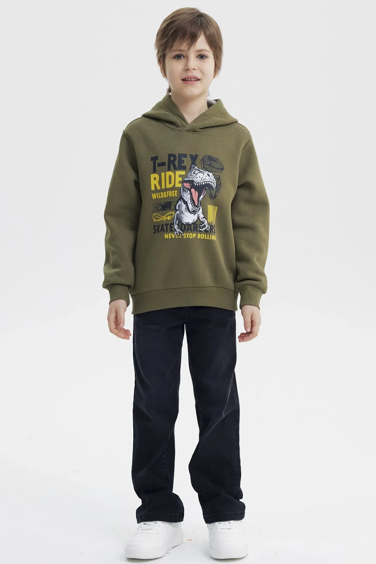Polerón Niño Slim Verde Militar - Image 4