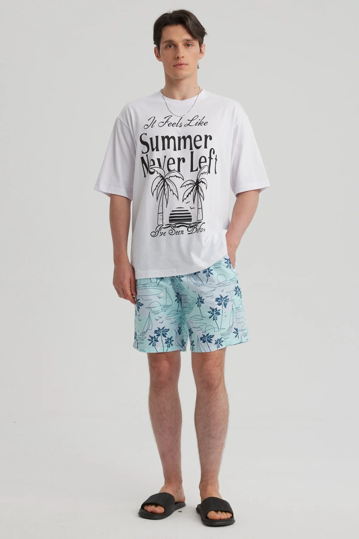 Short de Baño Hombre Full Print Azul - Image 4