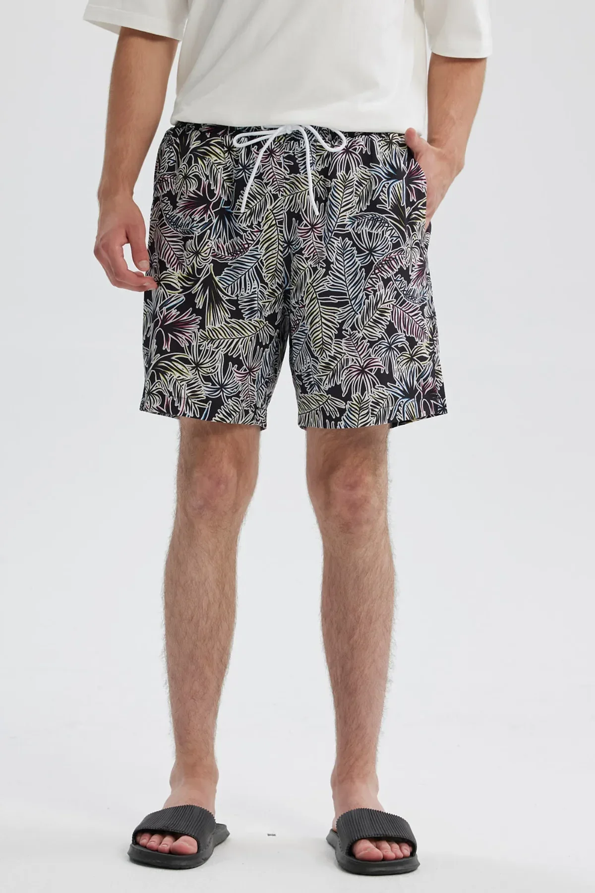 Short de Baño Hombre Full Rapport Blanco / Negro