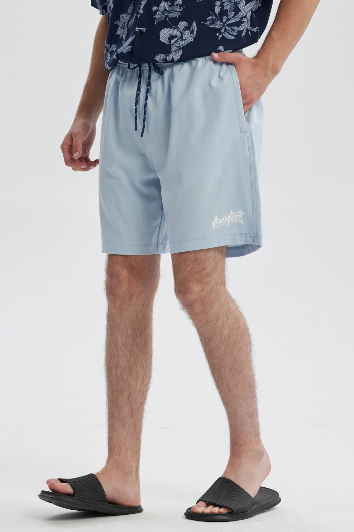 Short de Baño Hombre Liso Celeste - Image 2