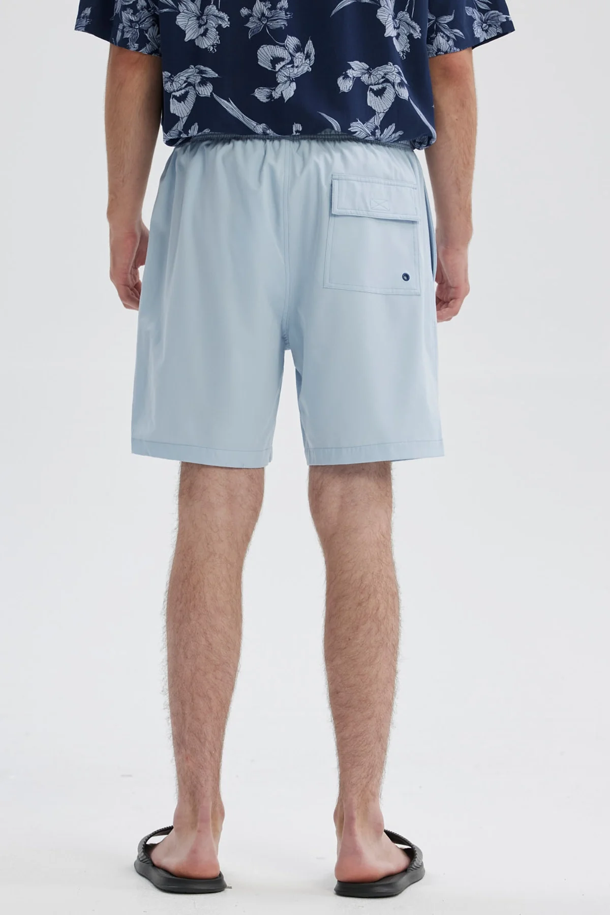 Short de Baño Hombre Liso Celeste - Image 3