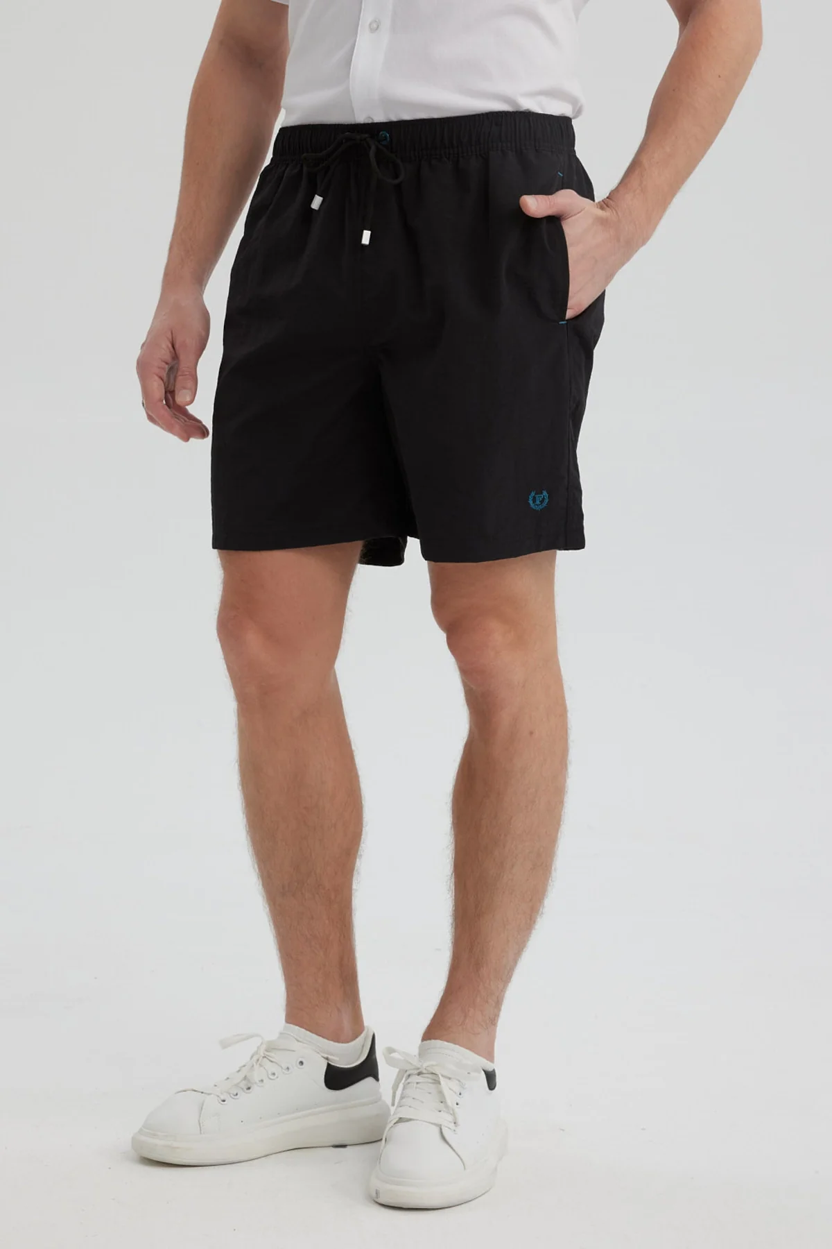 Short de Baño Hombre Liso Negro - Image 2