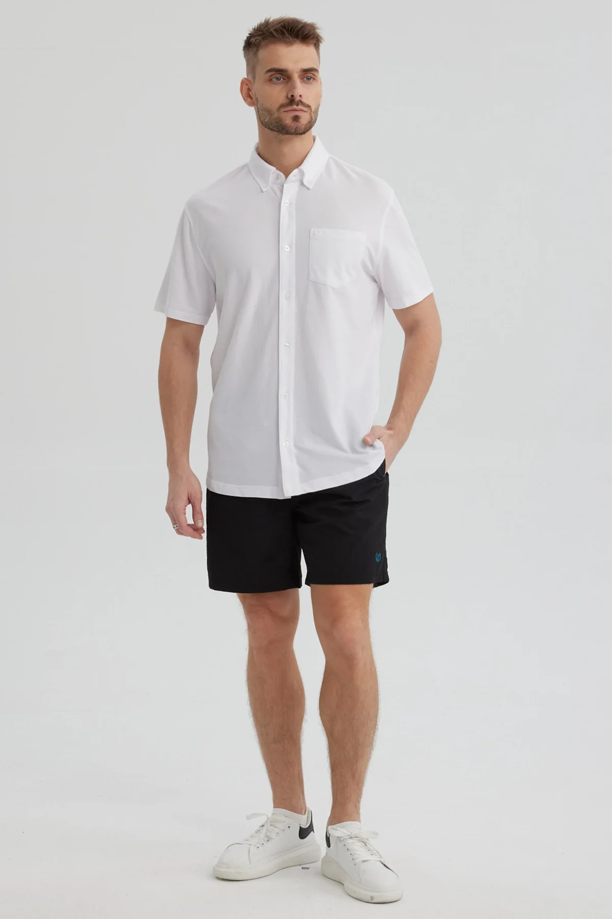 Short de Baño Hombre Liso Negro - Image 4