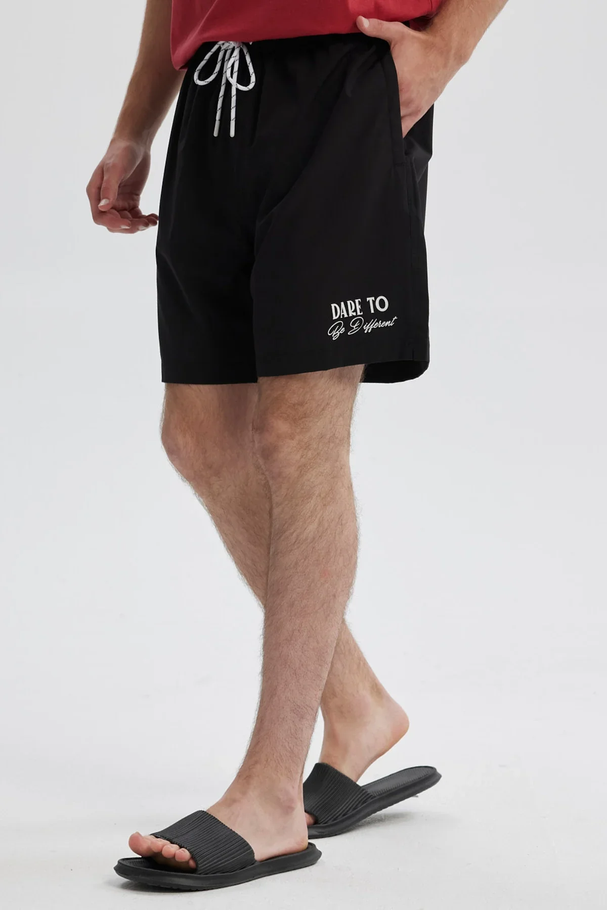 Short de Baño Hombre Liso Negro - Image 2