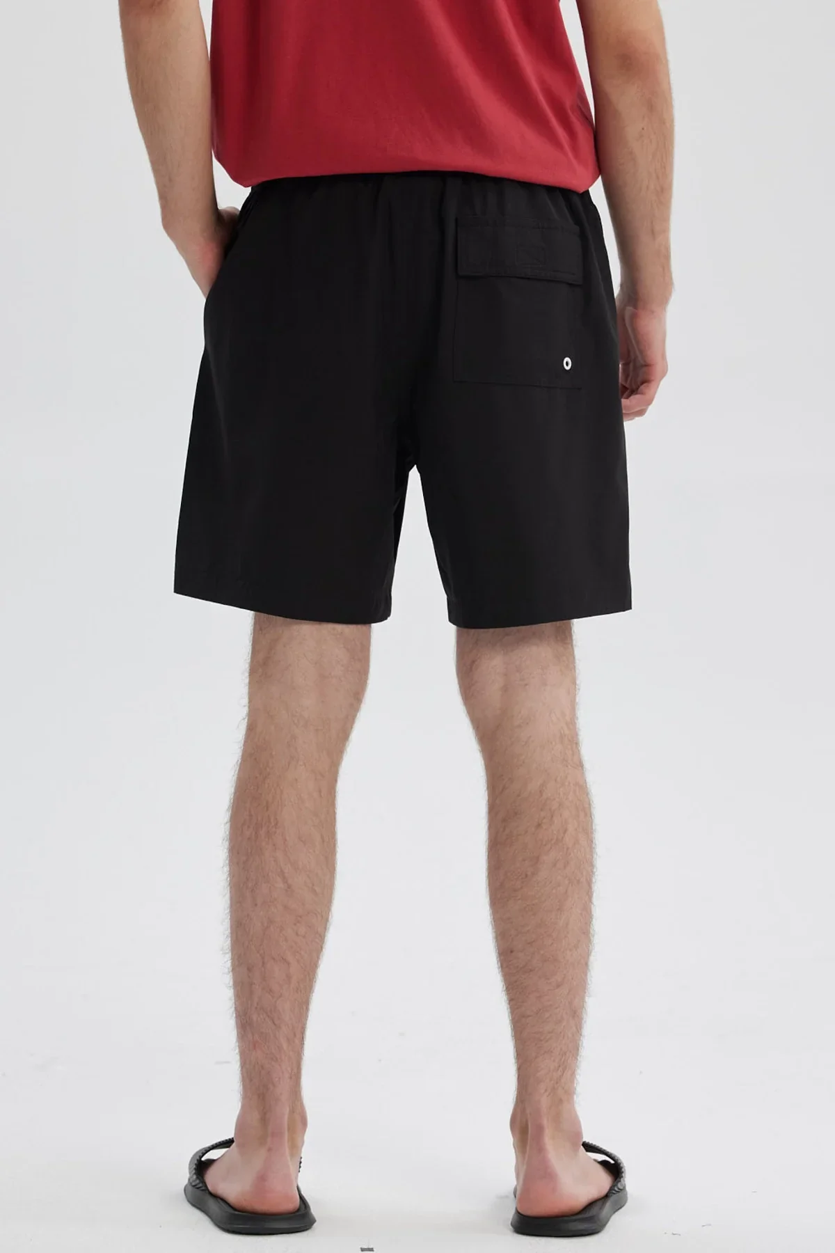 Short de Baño Hombre Liso Negro - Image 3
