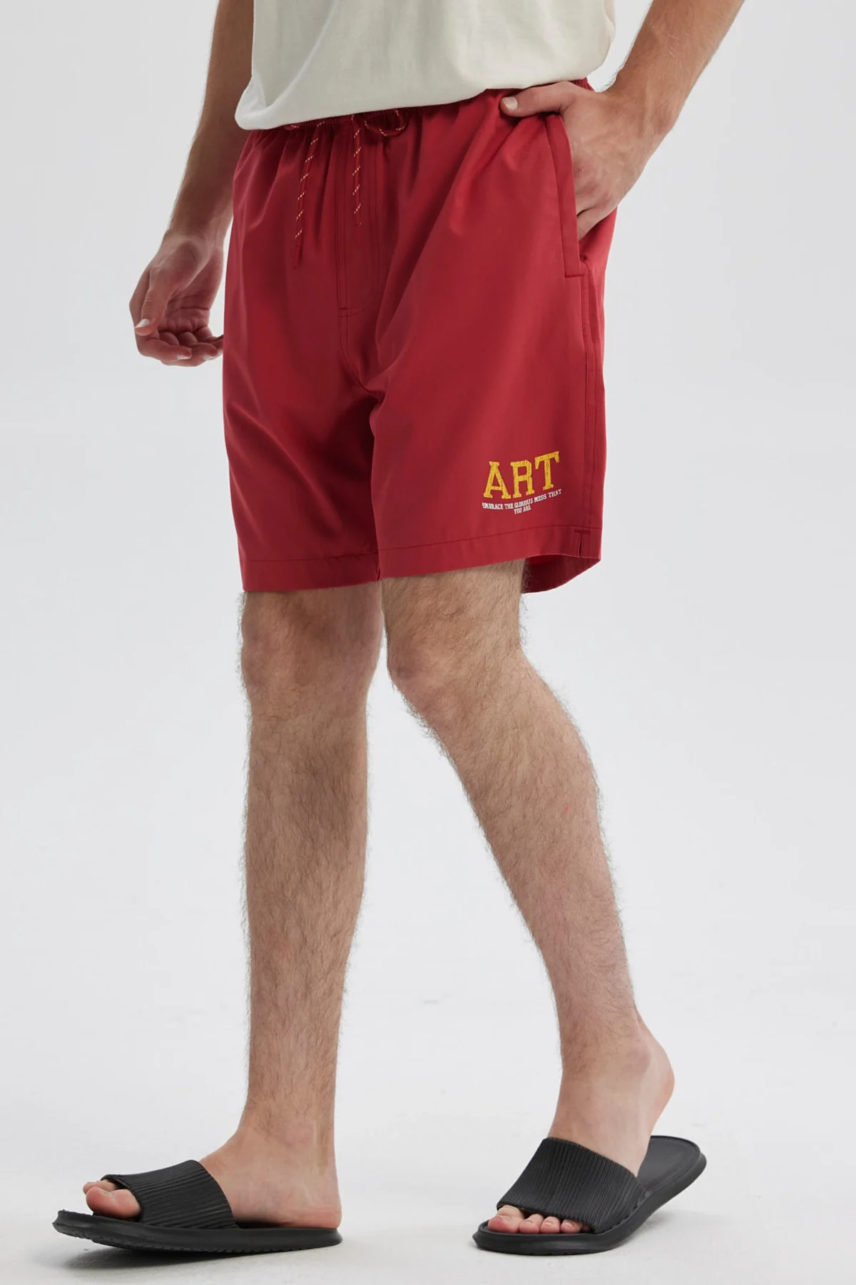 Short de Baño Hombre Liso Rojo - Image 2