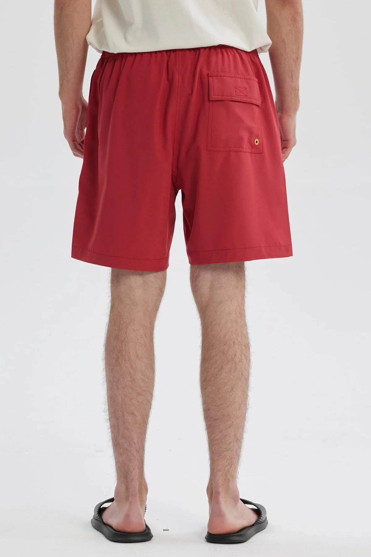 Short de Baño Hombre Liso Rojo - Image 3