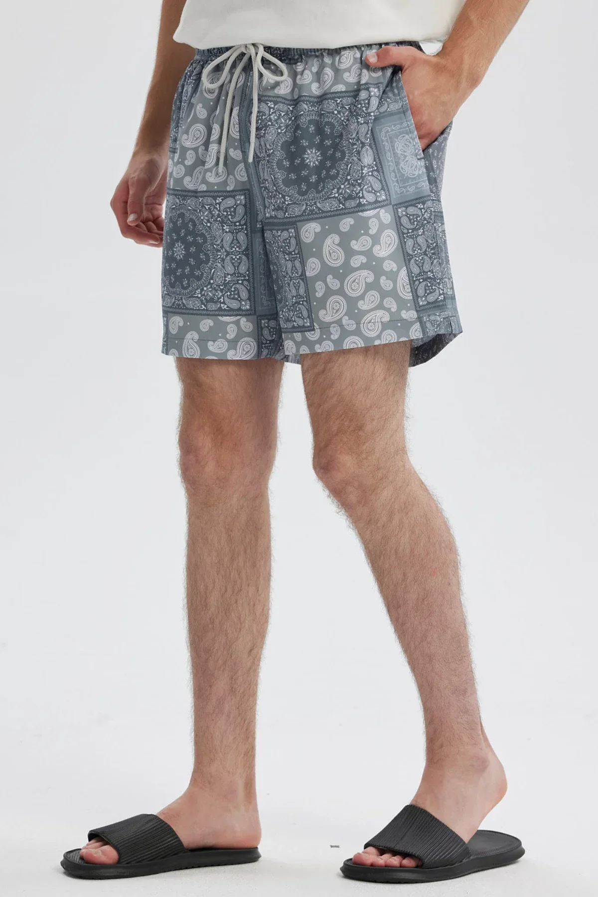 Short de Baño Hombre Print Bandana Gris - Image 2
