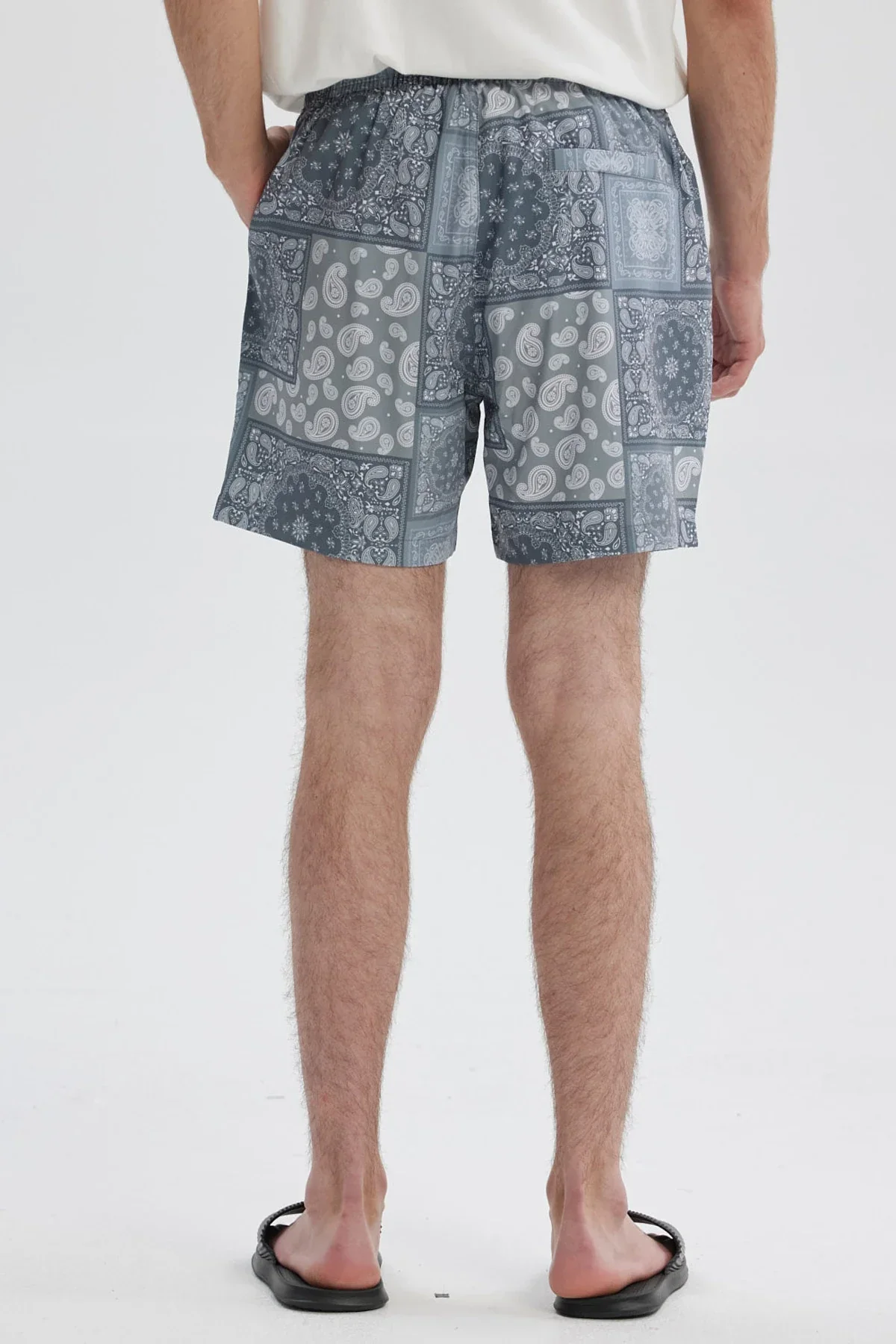 Short de Baño Hombre Print Bandana Gris - Image 3
