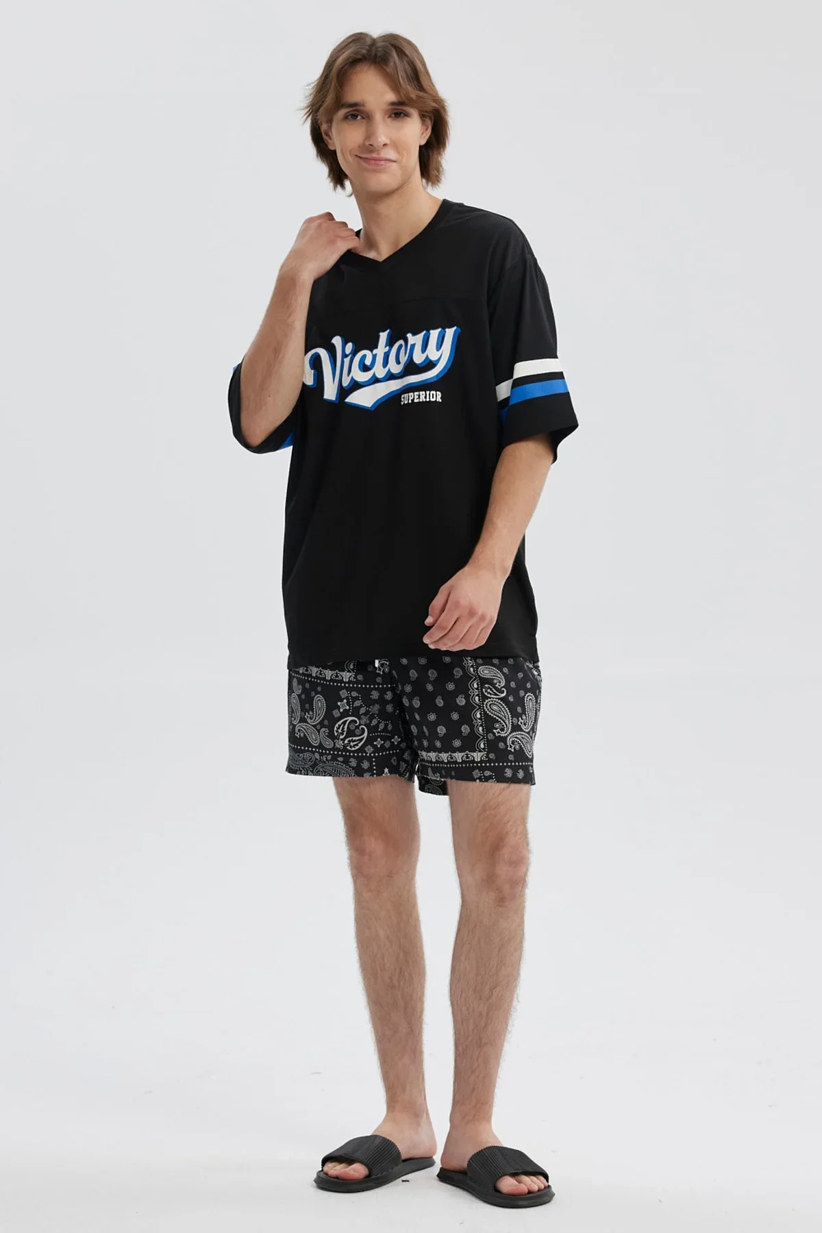 Short de Baño Hombre Print Bandana Negro - Image 4