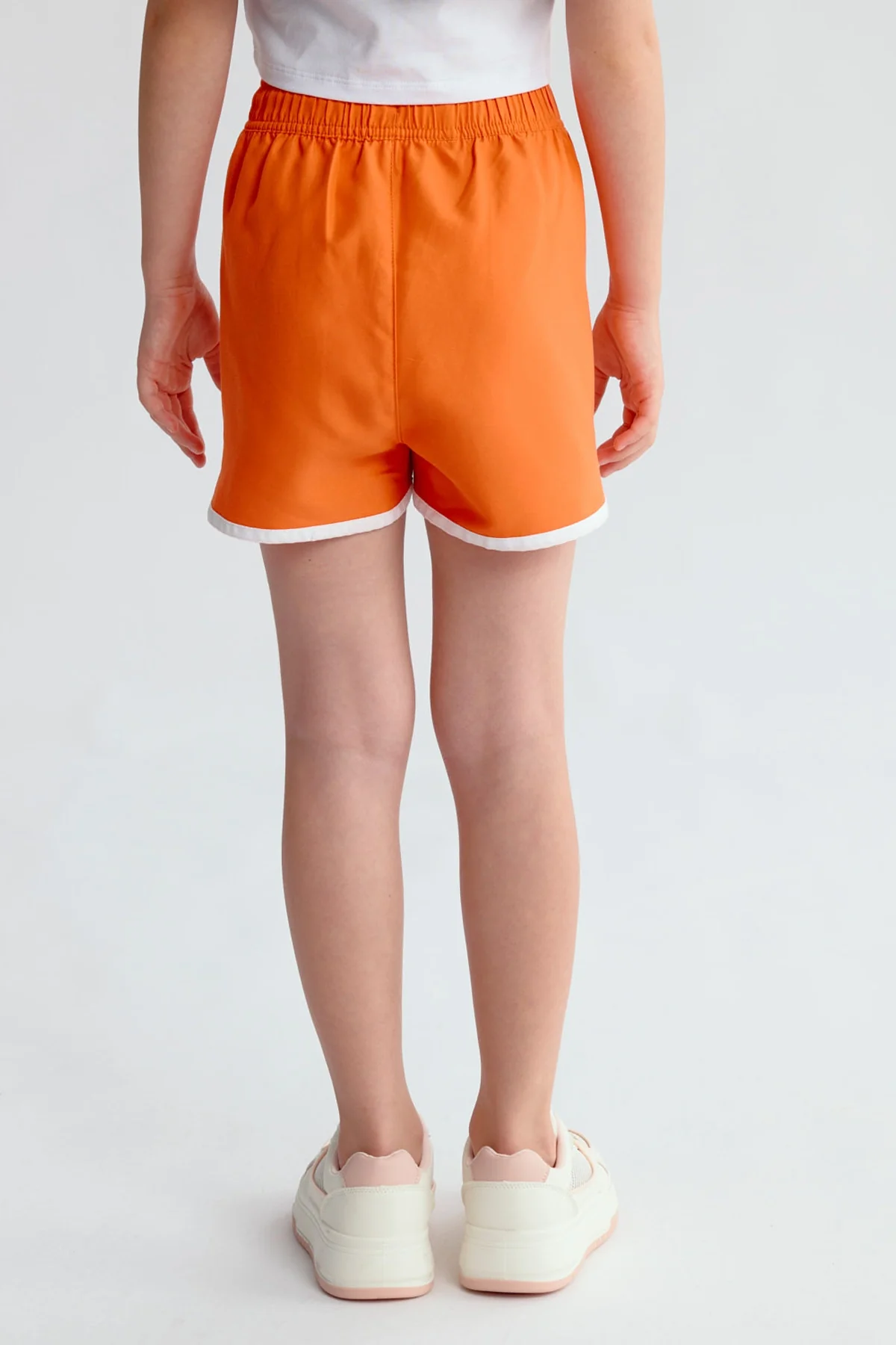Short de Baño Niña Liso Naranjo - Image 3