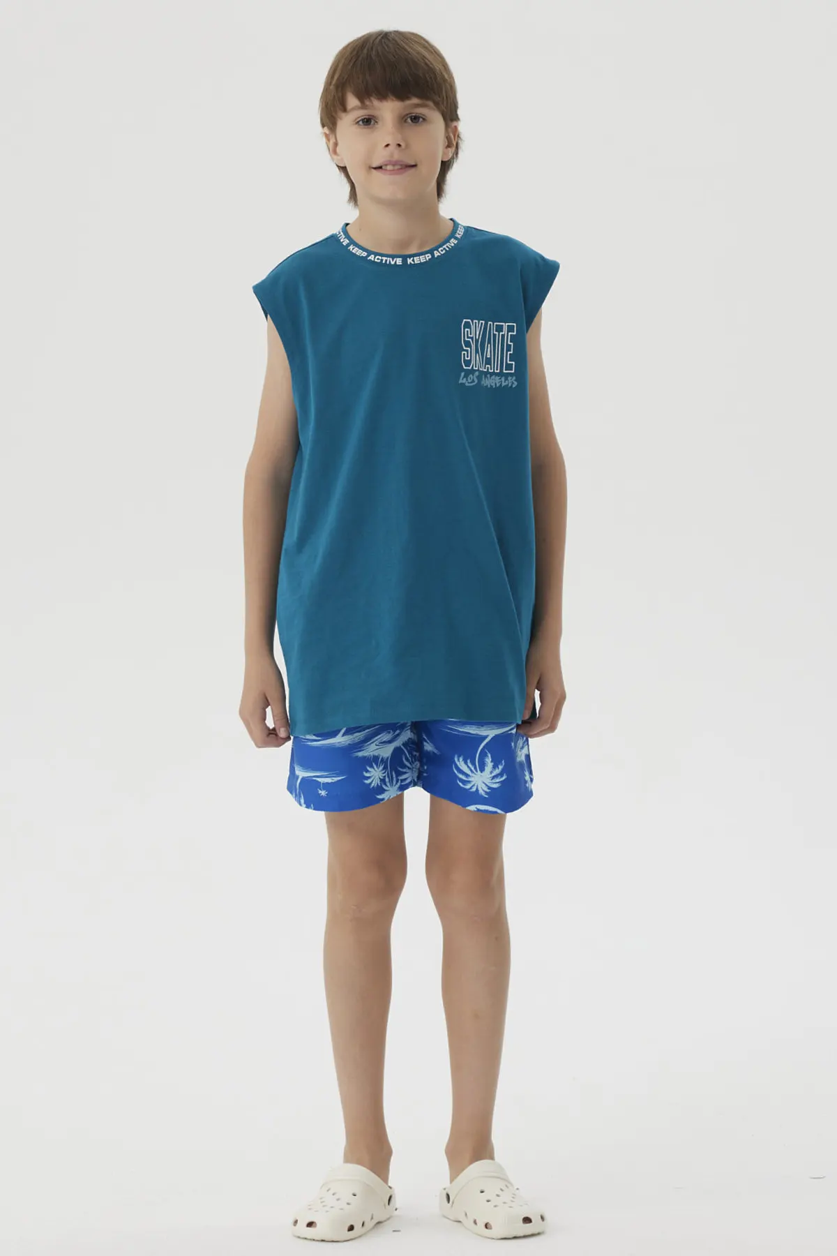 Short de Baño Niño Básico Azul - Image 4
