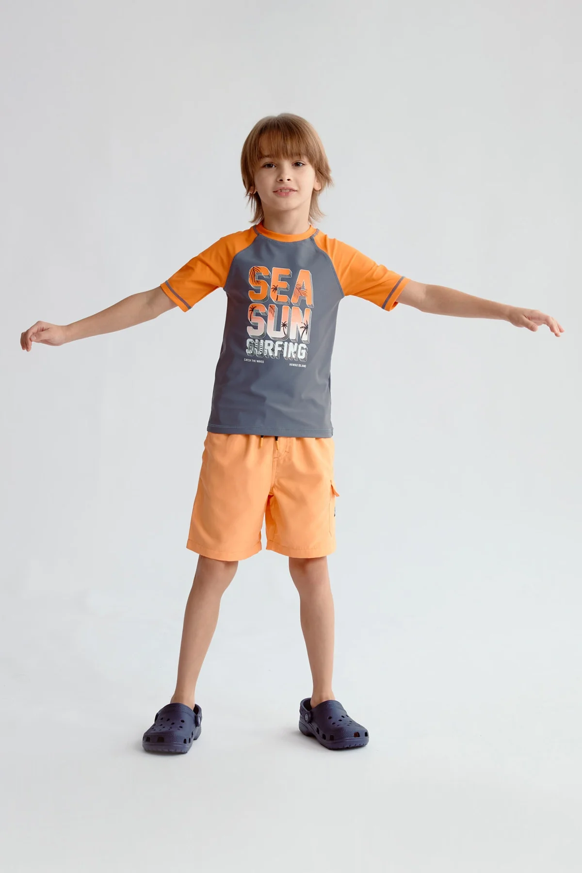 Short de Baño Niño Básico Naranjo - Image 4