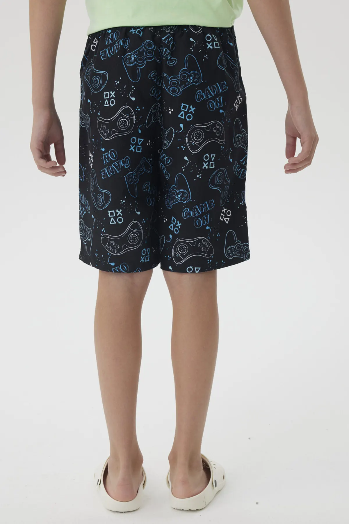 Short de Baño Niño Básico Print Negro - Image 3