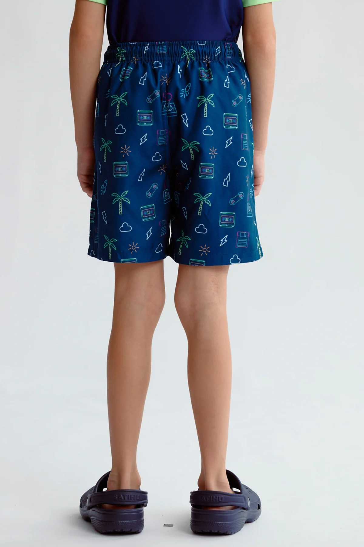 Short de Baño Niño Básico Print Petroleo - Image 3