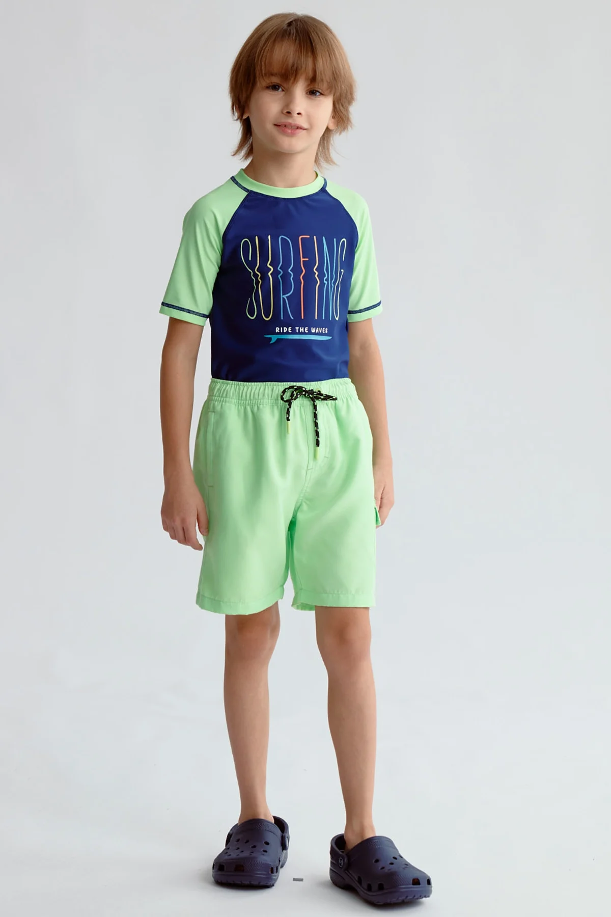 Short de Baño Niño Básico Verde Claro - Image 4