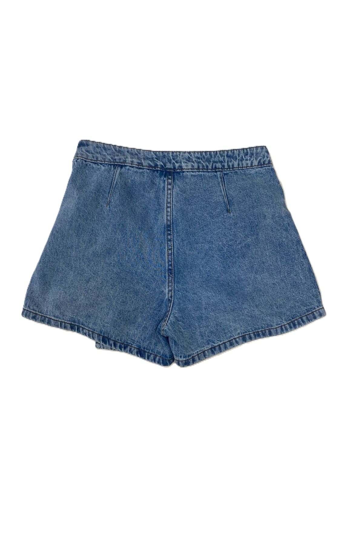 Short Mujer Falda Tableado Azul - Image 6