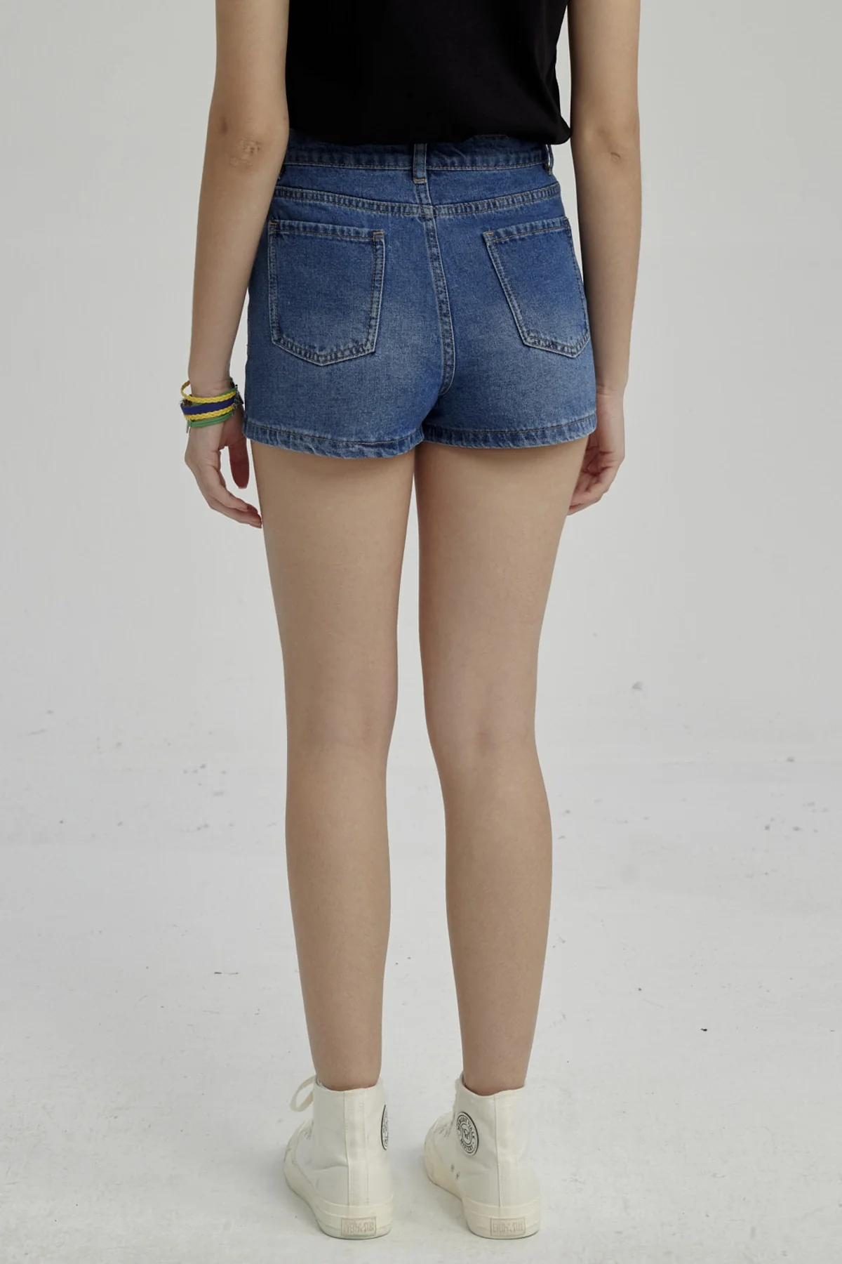 Short Niña Denim Bolsillo Delantero Azul - Image 3