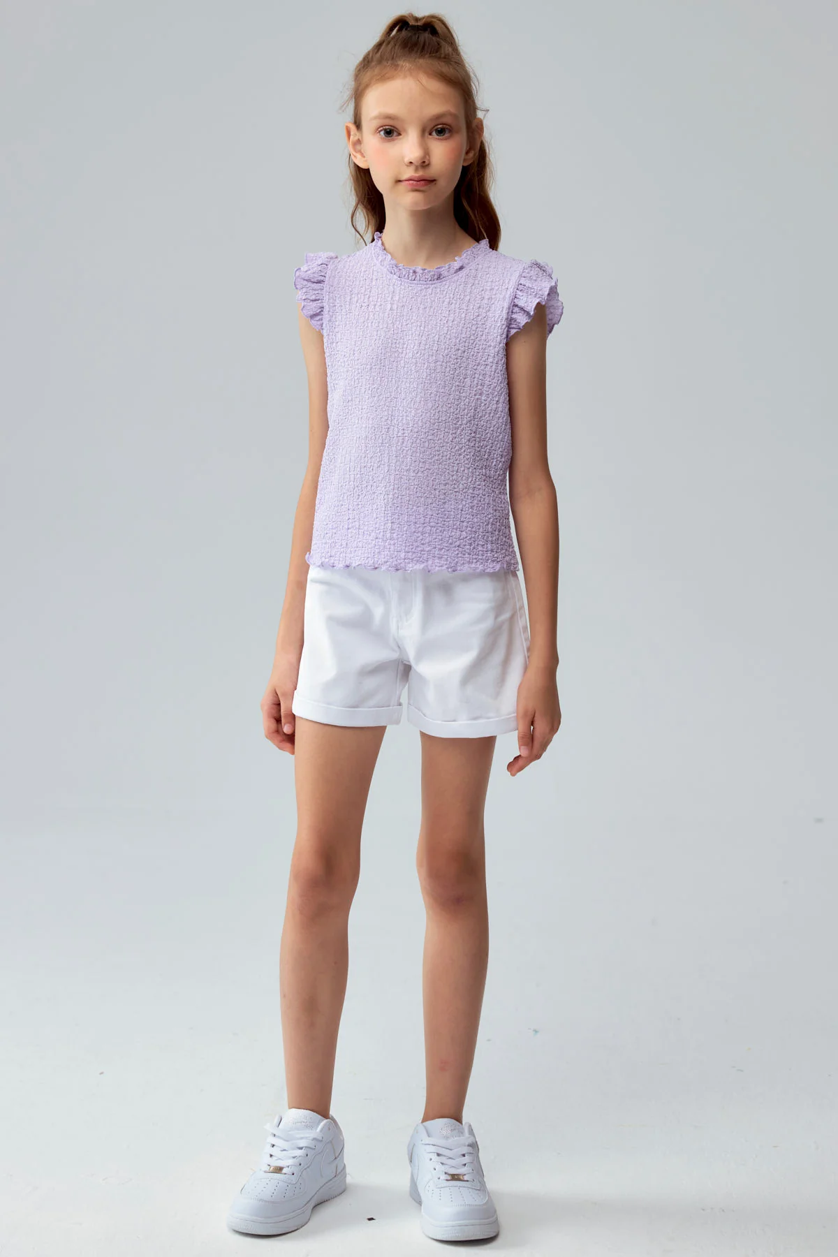 Short Niña Gabardina Básico Blanco - Image 4