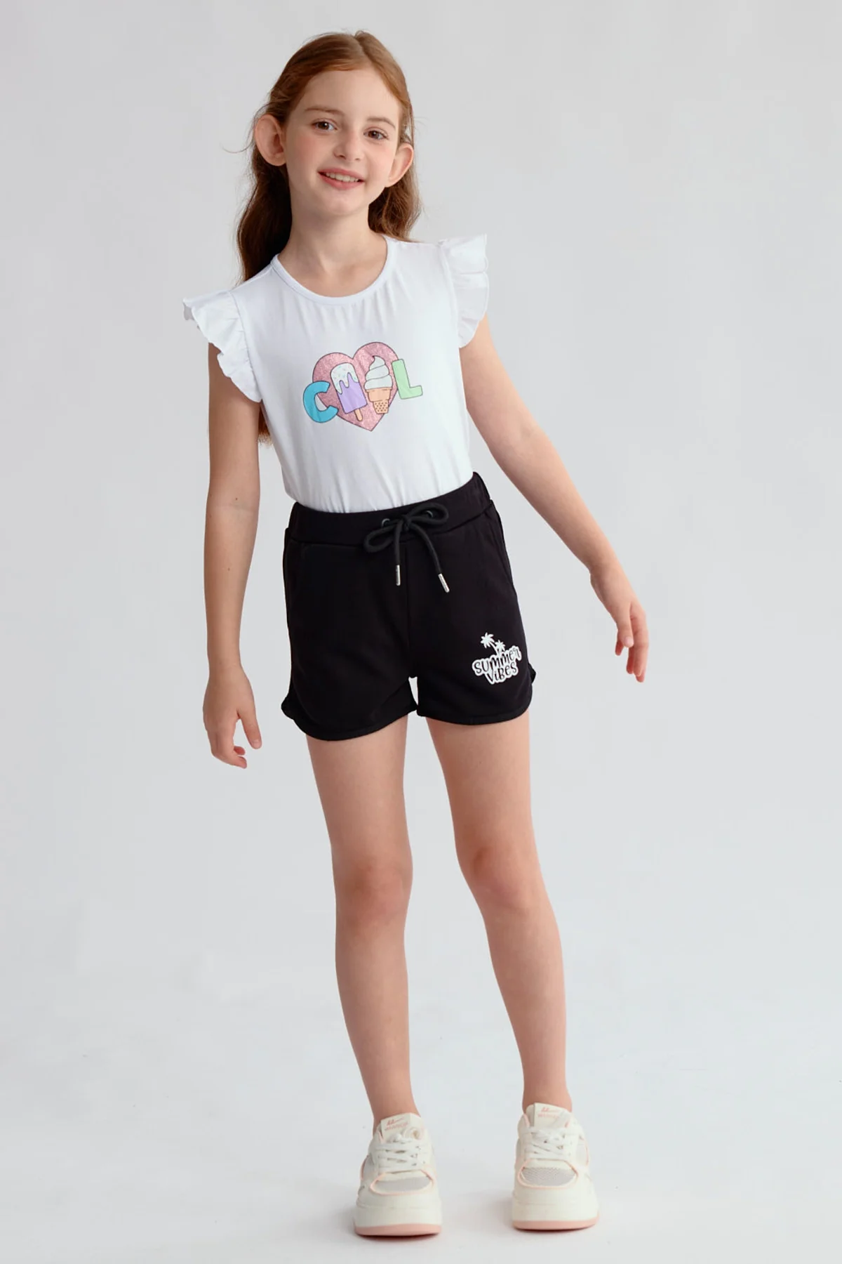 Short Niña Mini Print Negro - Image 4