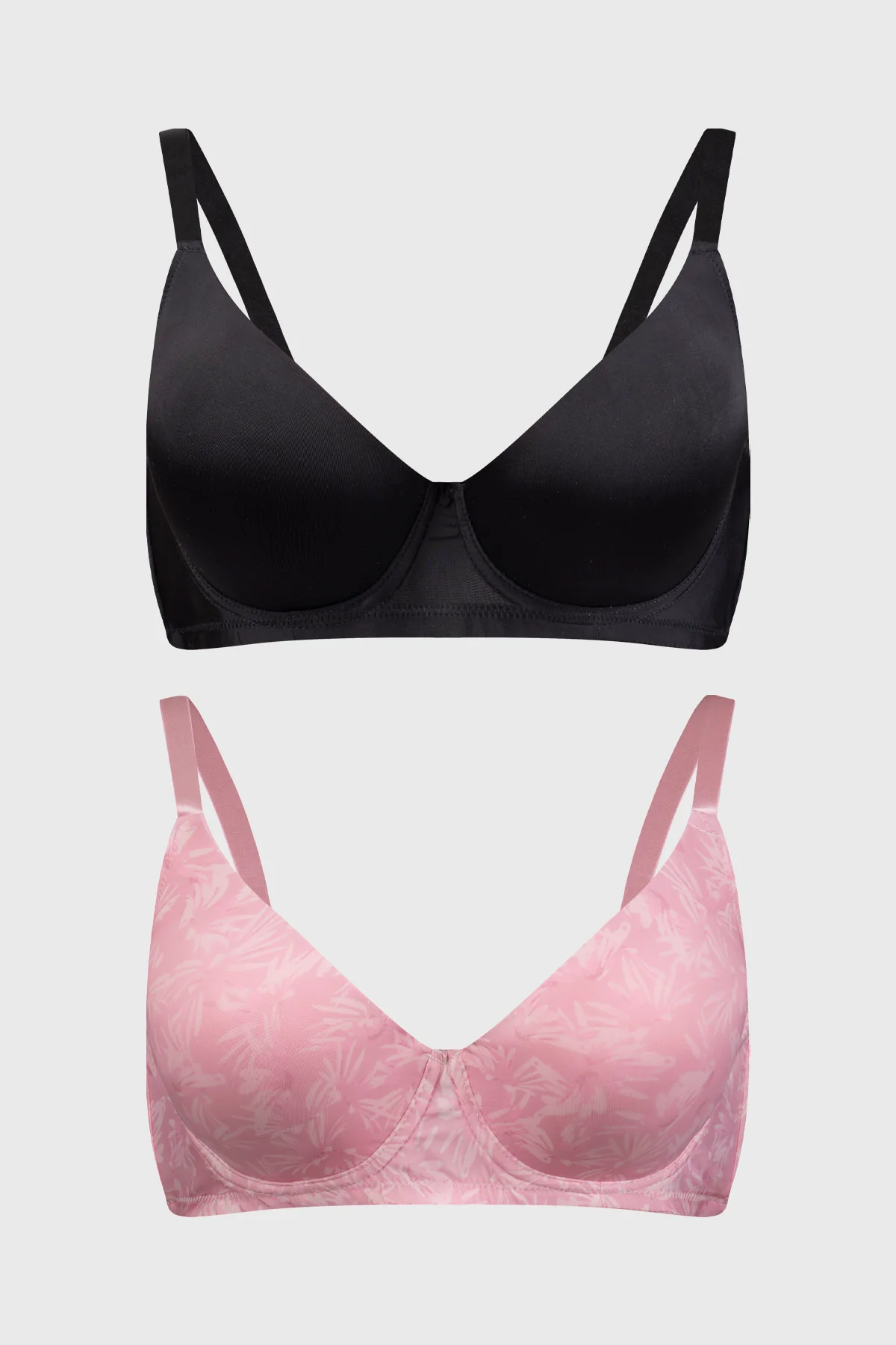 Sostén Mujer Bipack Estampado Liso Palo Rosa