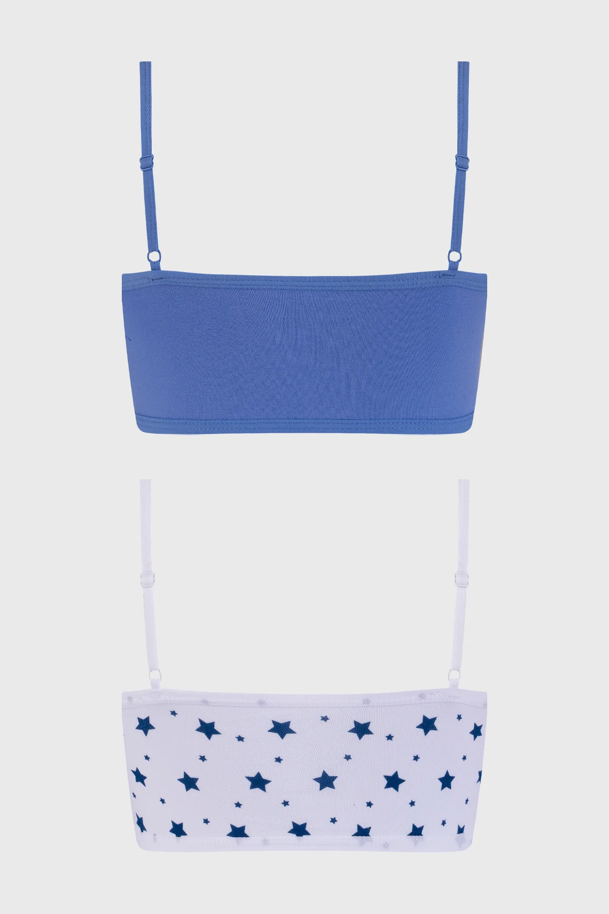Sostén Mujer Bipack Liso Mini Print Celeste - Image 2