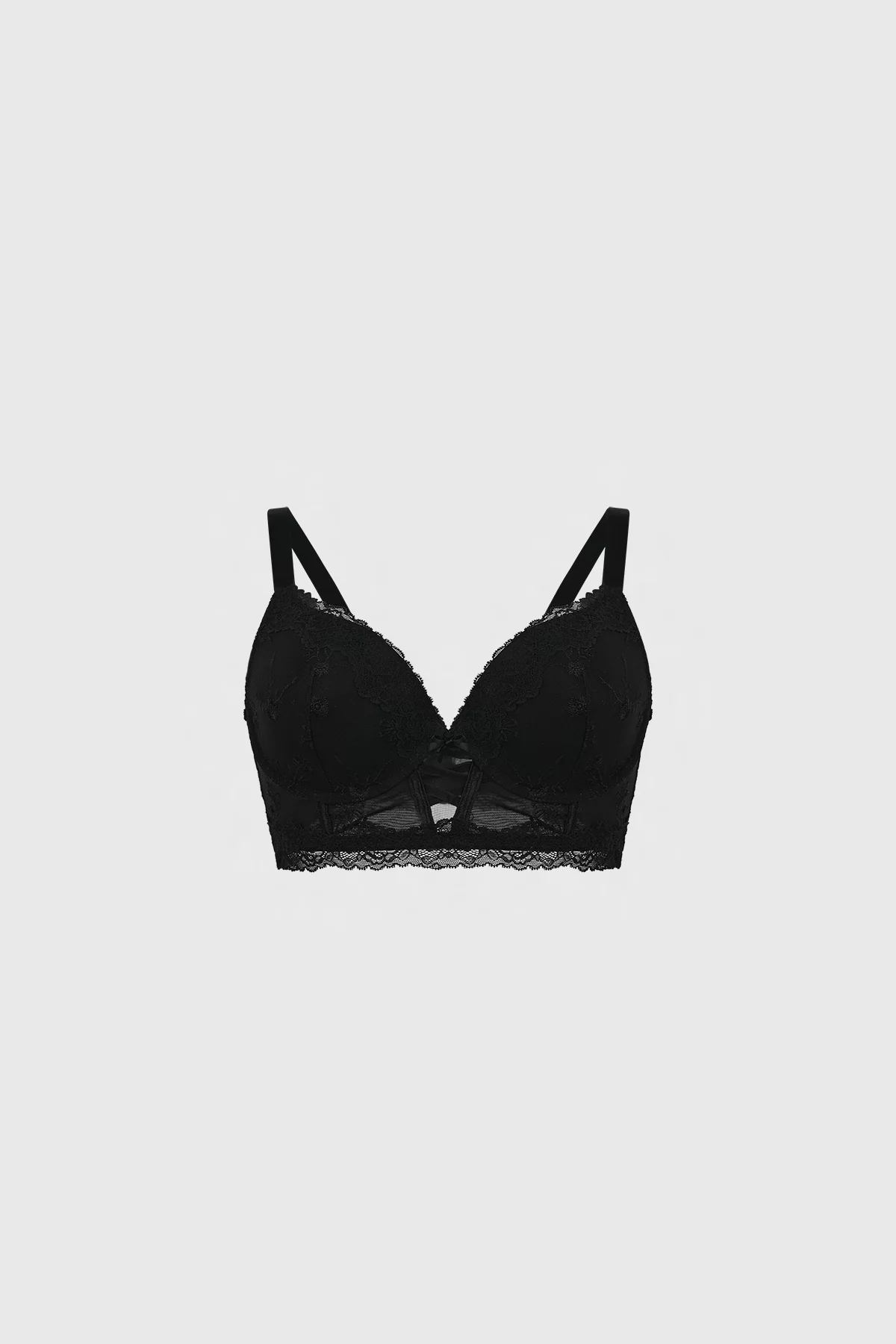 Sostén Mujer Copa Soft Detalle Macramé Negro