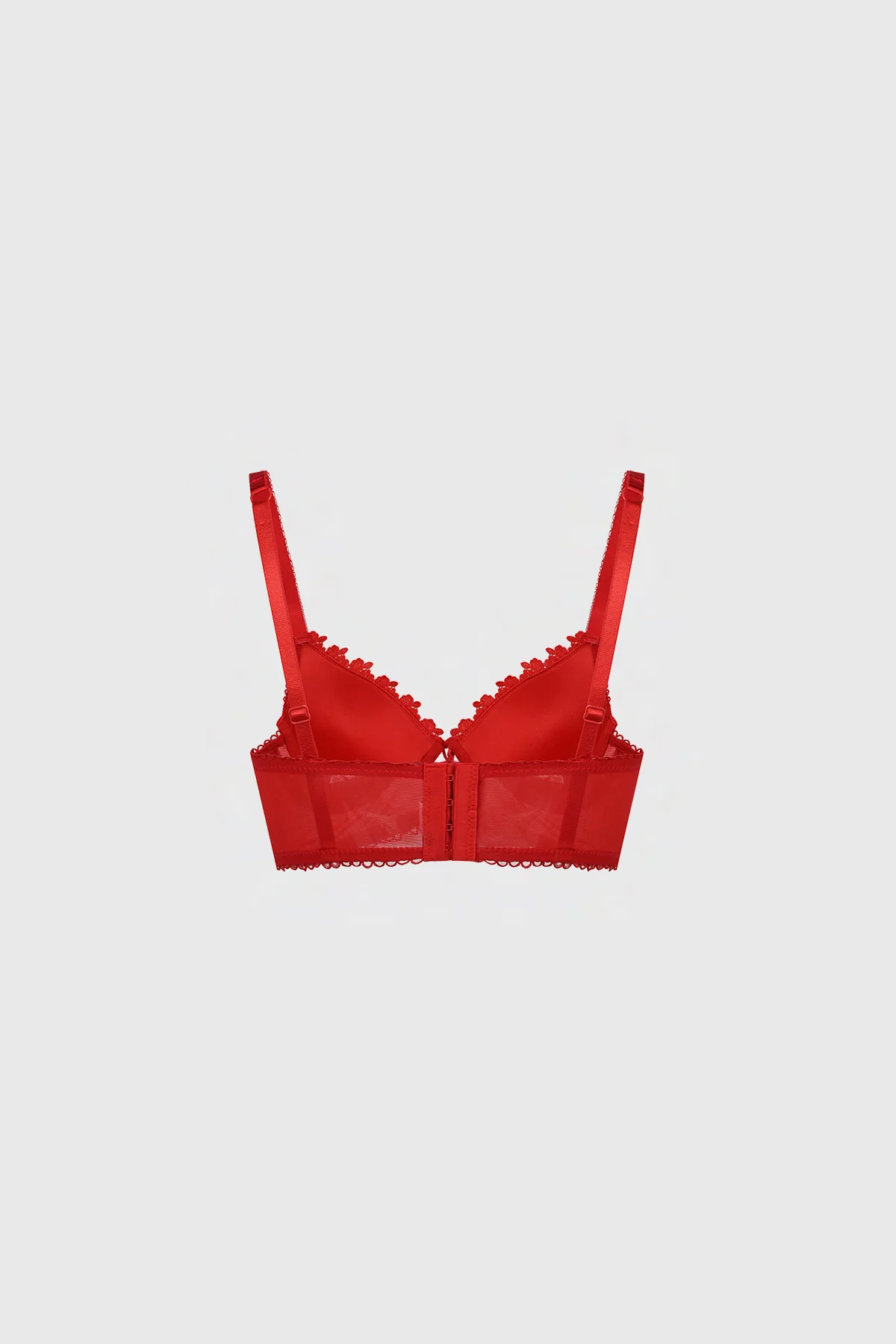 Sostén Mujer Mesh Detalle Macramé Rojo - Image 2