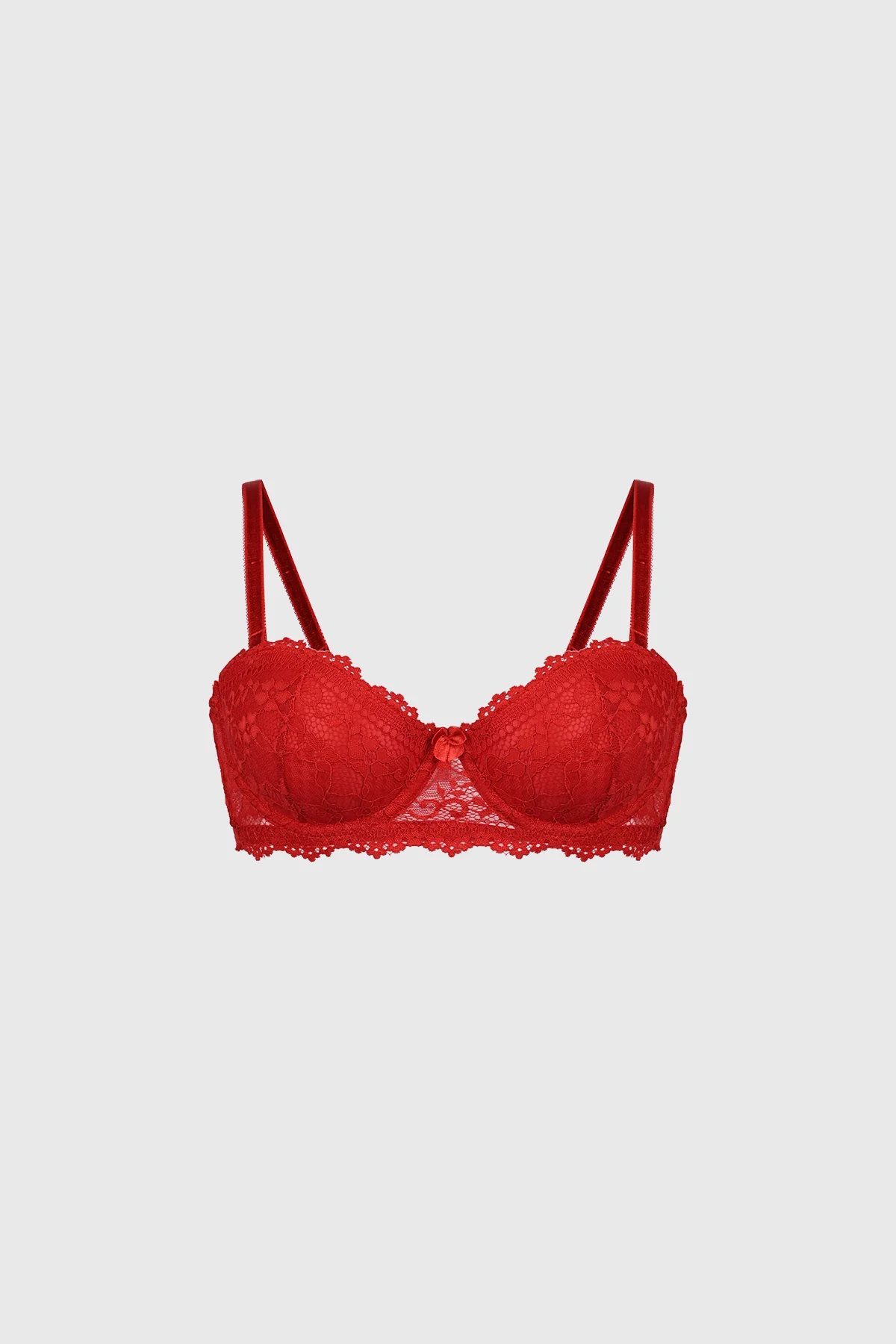 Sostén Mujer Strappless Encaje Rojo