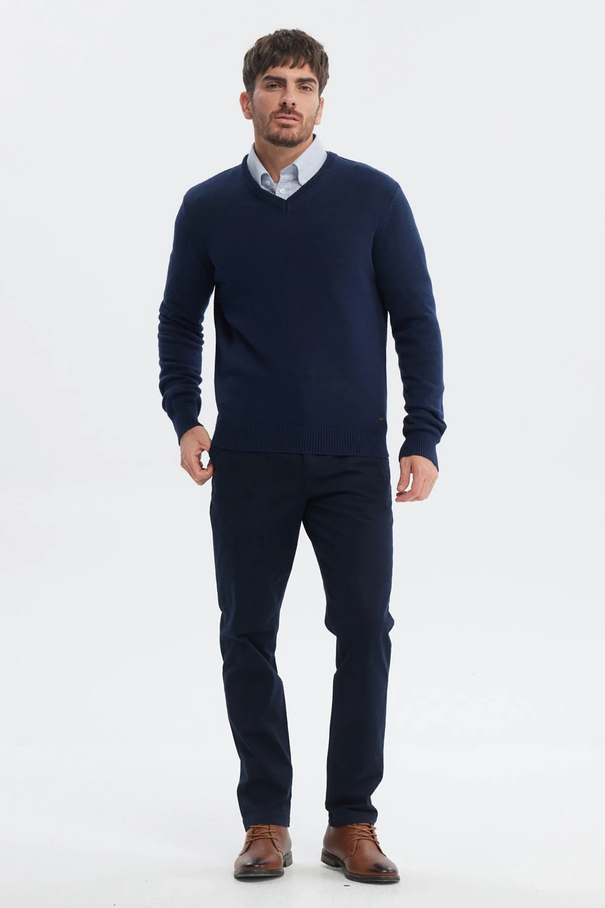 Sweater Hombre Básico Azul Marino - Image 4