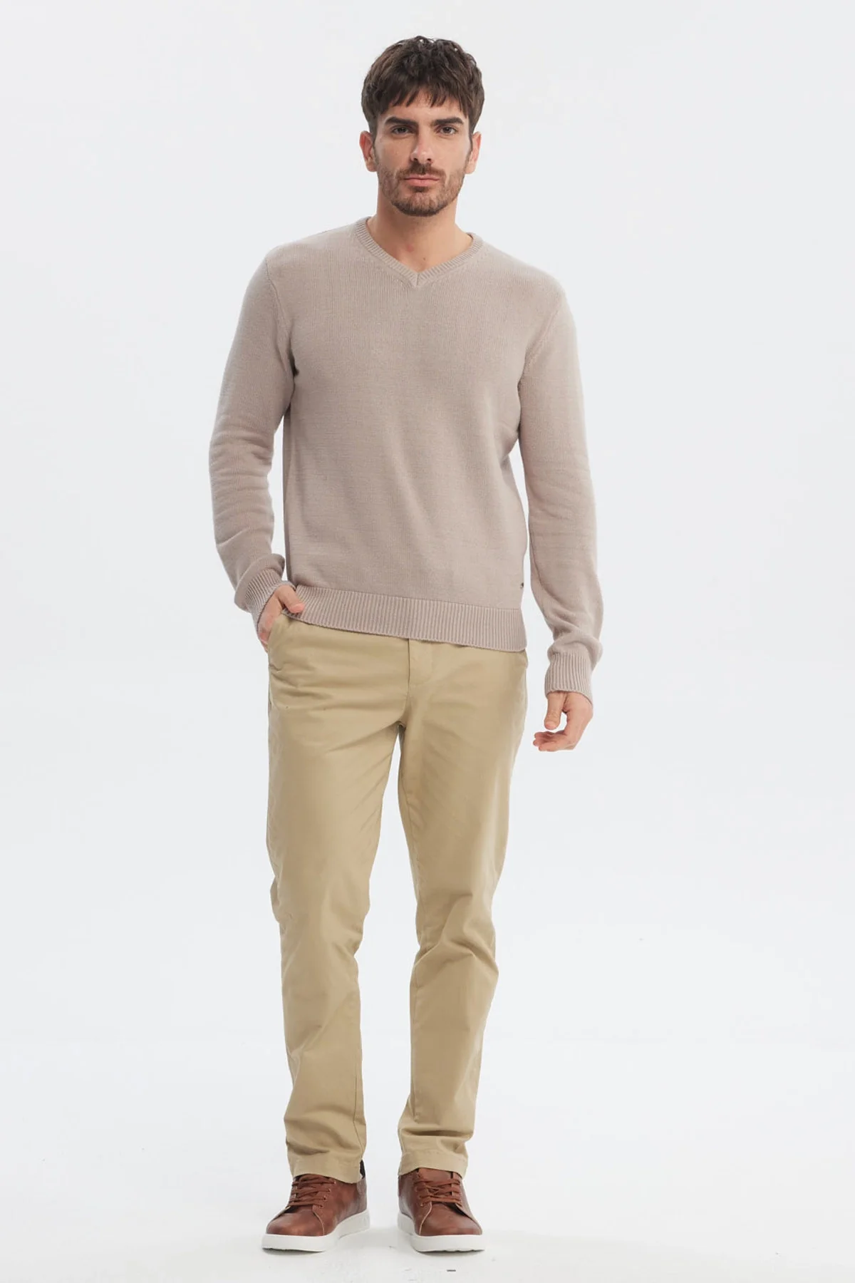 Sweater Hombre Básico Beige - Image 4