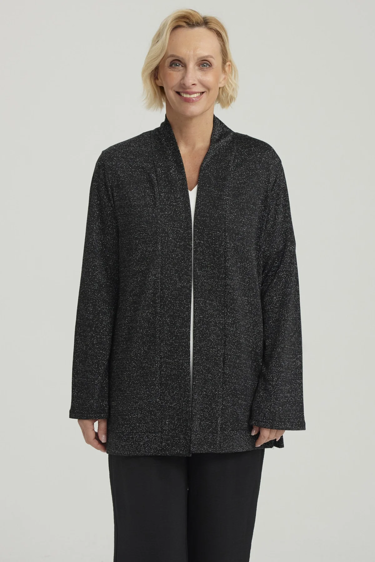 Sweater Mujer Abierto Negro