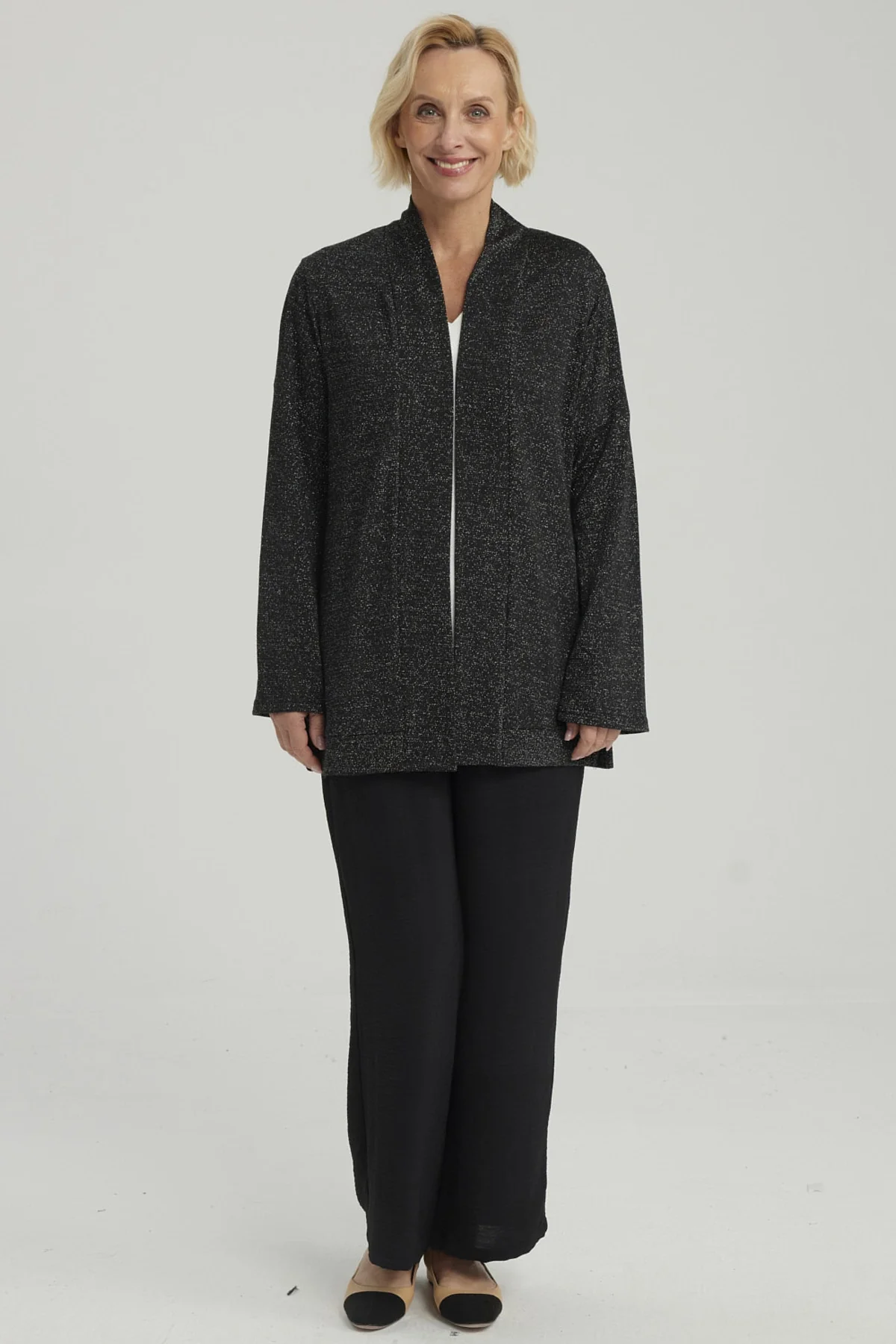 Sweater Mujer Abierto Negro - Image 4